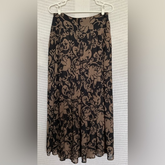 Black and Brown Midi Pencil Skirt Cocktail - Picture 2 of 4